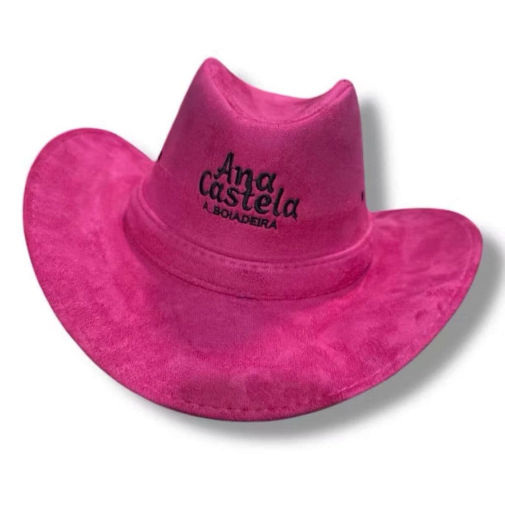Chapéu Pink Country Ana Castela Boiadeira Bordado Rodeio Sertanejo Festa