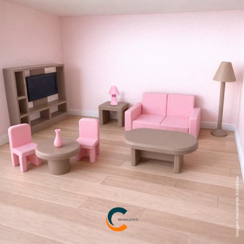 Móveis Miniatura Para Casa de Boneca Polly Sala de Estar Banheiro Toilette Rosa