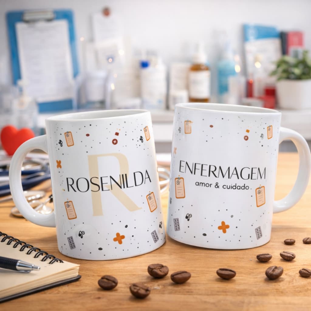 Caneca Personalizada Enfermeira Nome Frase Presente