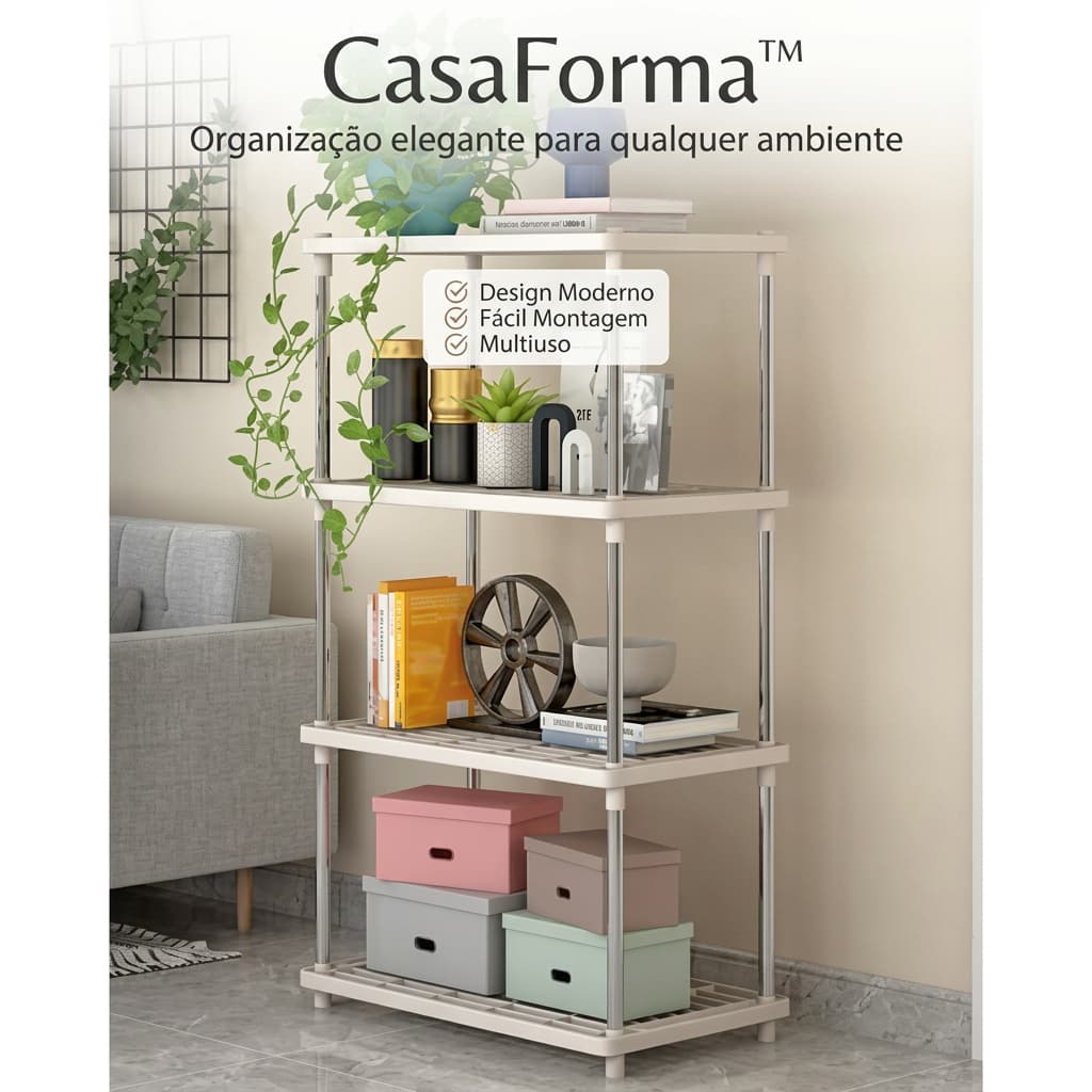 Estante Organizador Modular Prateleiras Multifuncional Branca Espaço Sala Escritório Quarto Cozinha