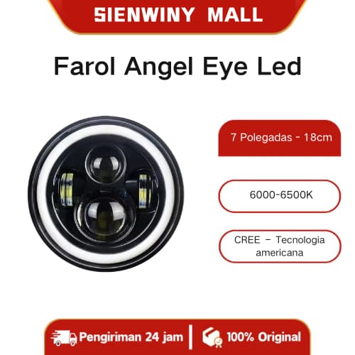 Farol Angel Eyes Defender Led Jeep Troller Fusca Kombi