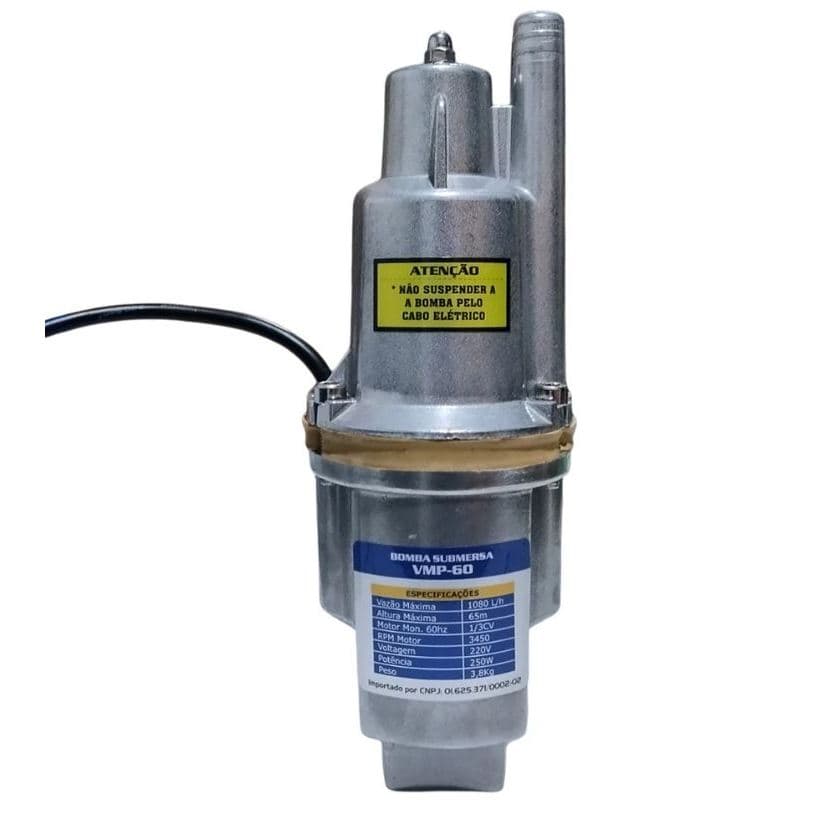 Bomba Submersa 1/3CV 250W VMP-60 Para Poços 220V Sigma