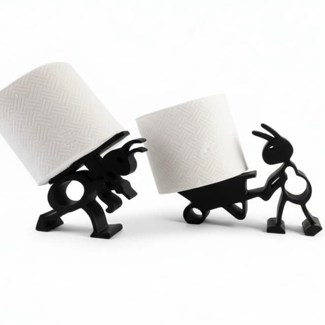 Suporte Porta Papel Higiênico Formiguinha Criativo Decoração Banheiro Organizador Luxo 3D