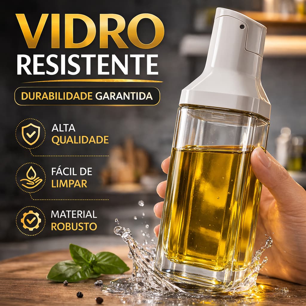 Galheteiro Spray Azeite e Vinagre 500ml Vidro Pulverizador Óleo Borrifador Cozinha Gourmet
