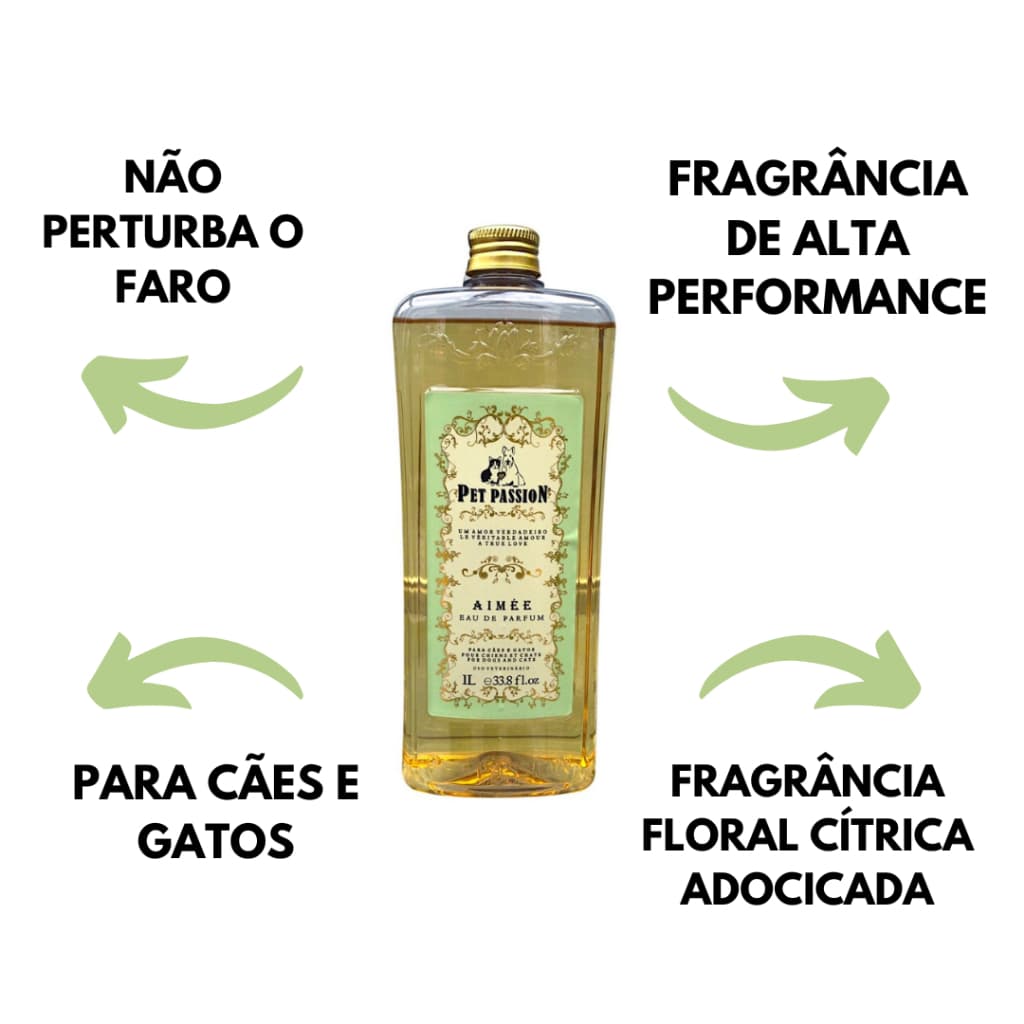 Perfume Aimee 1l Pet Passion Para Banho  Perfume pet de alta fixação importado Perfume de 1 litro