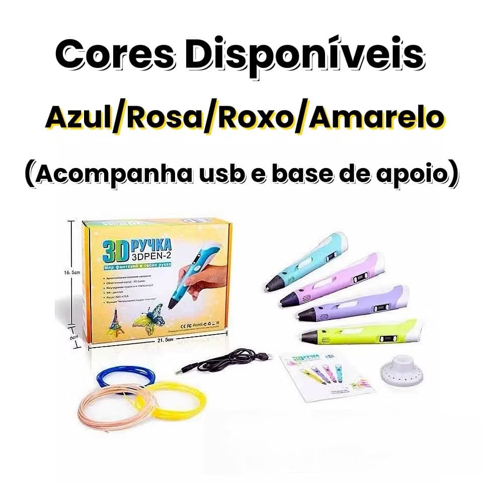 Refil Filamento Abs Kit 12 Cores 18/36 M Impressora 3d Caneta Vida