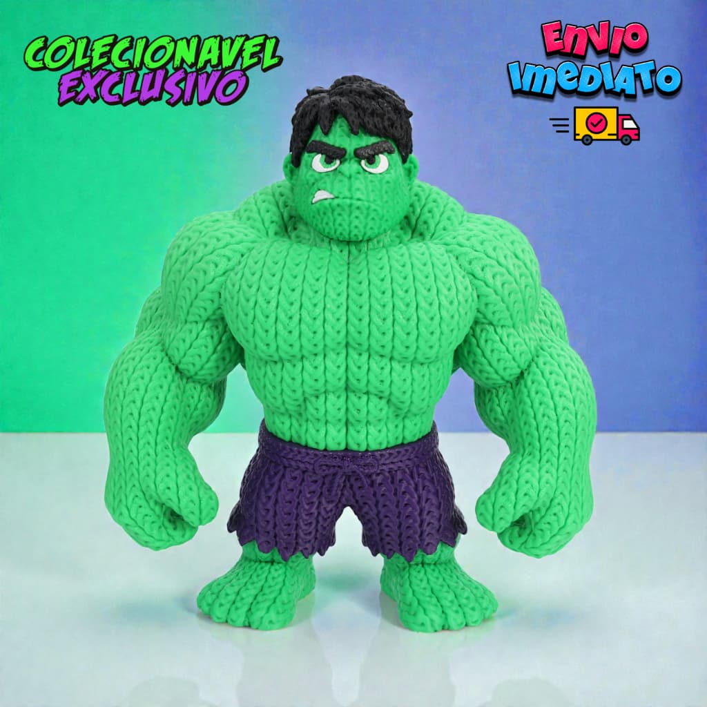Boneco Hulk estilo cute 15cm Colecionável Decoração Geek