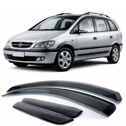 Calha Defletor de Chuva Chevrolet Zafira 2001 a 2012 4 Portas Acrílico Fumê