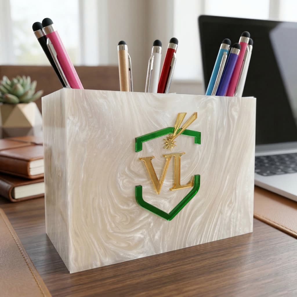 Porta Canetas e Porta Clips Personalizado com sua logo Em Acrilico