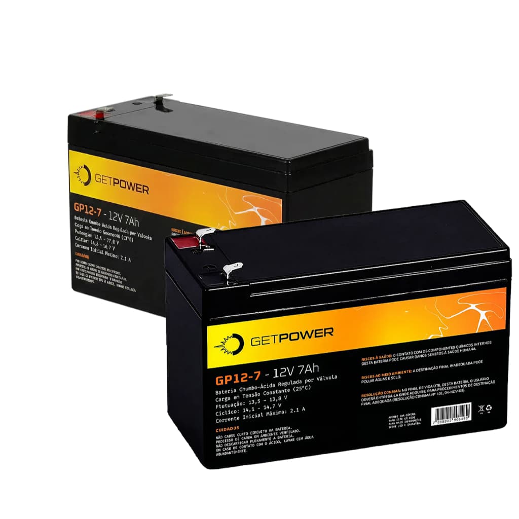 KIT 2 BATERIAS 7AH GETPOWER GP12-7