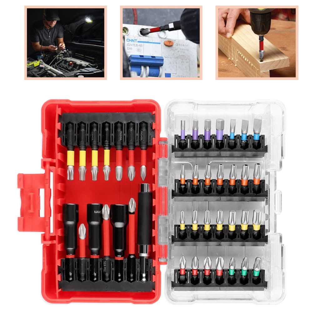 kit 42 pçs jogo bits p/ parafusadeira / furadeira ponteiras