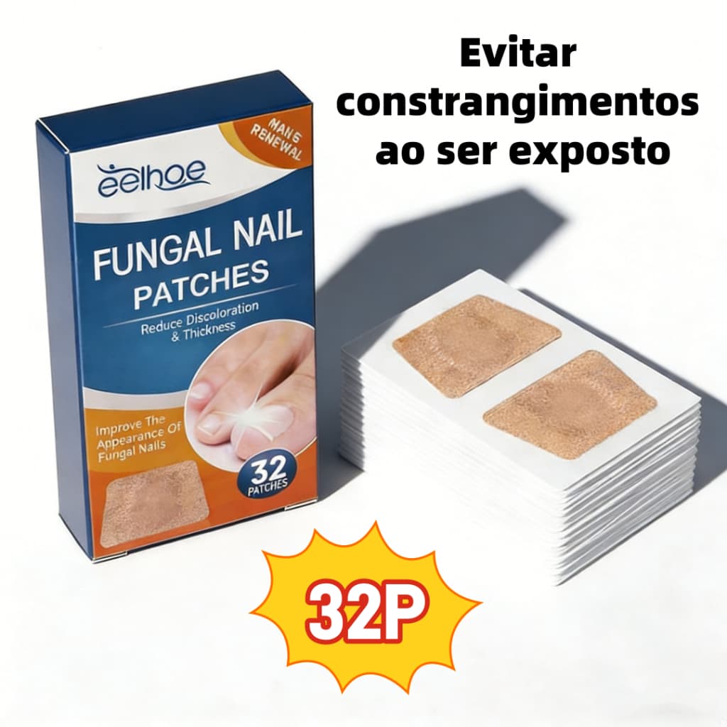 Kit 32 Adesivos Antibacterianos para Unhas + Cortador e Reparador para Unhas Incravadas