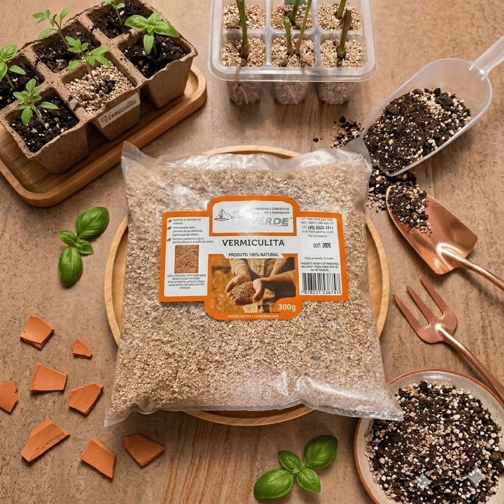 Vermiculita 300g para Plantas e Jardinagem | Substrato para Germinação, Vasos, Hortas e Mudas