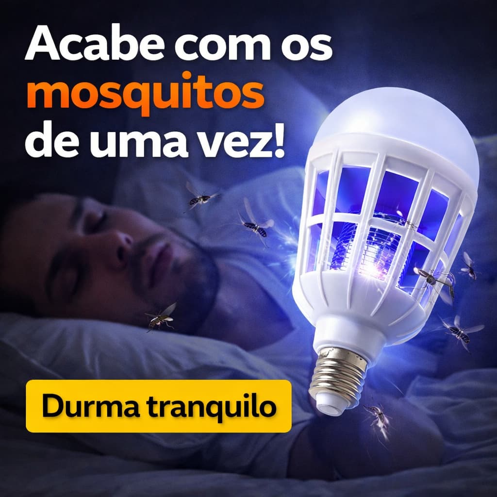 Lâmpada Mata Mosquito LED UV 15W E27 110V Anti Insetos Moscas Luz Branca Fria