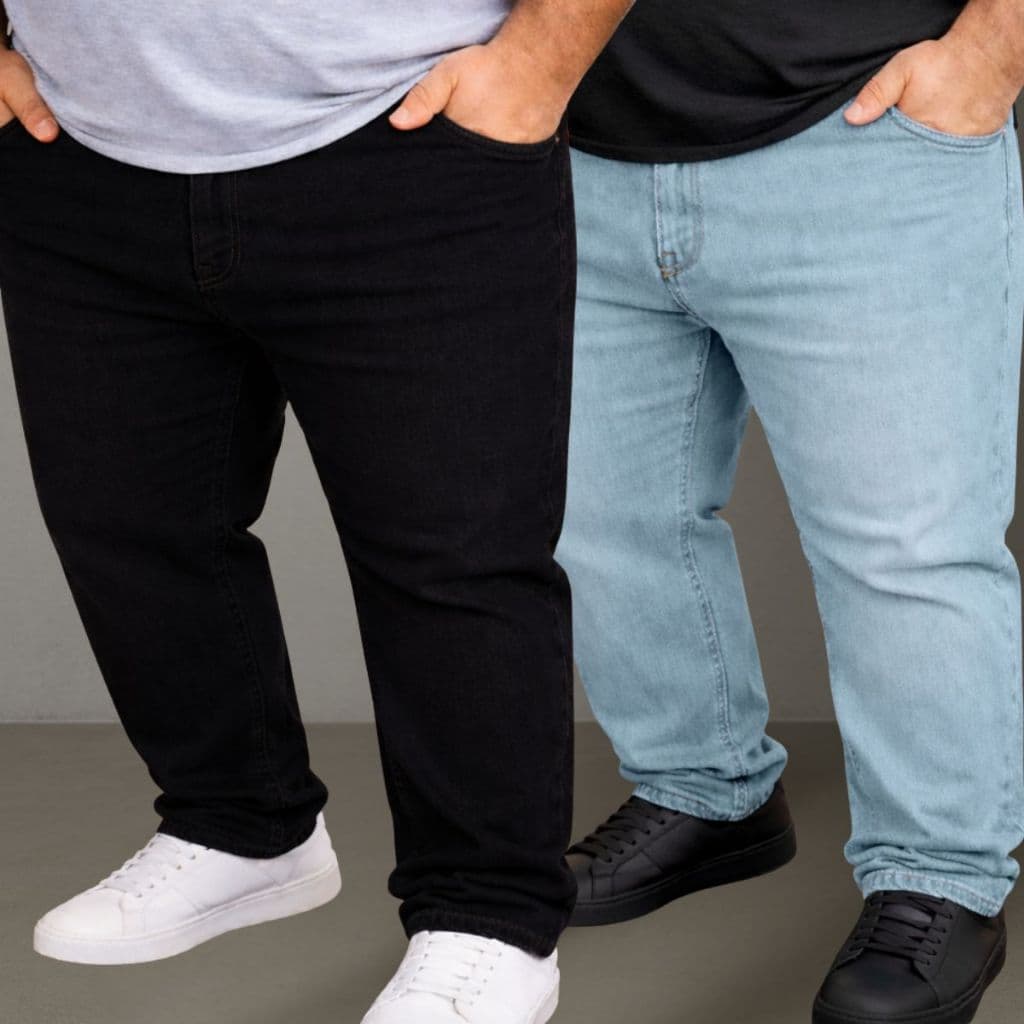 Kit 2 Calças Jeans Plus Size Com Lycra 48 ao 58 Slim Exg