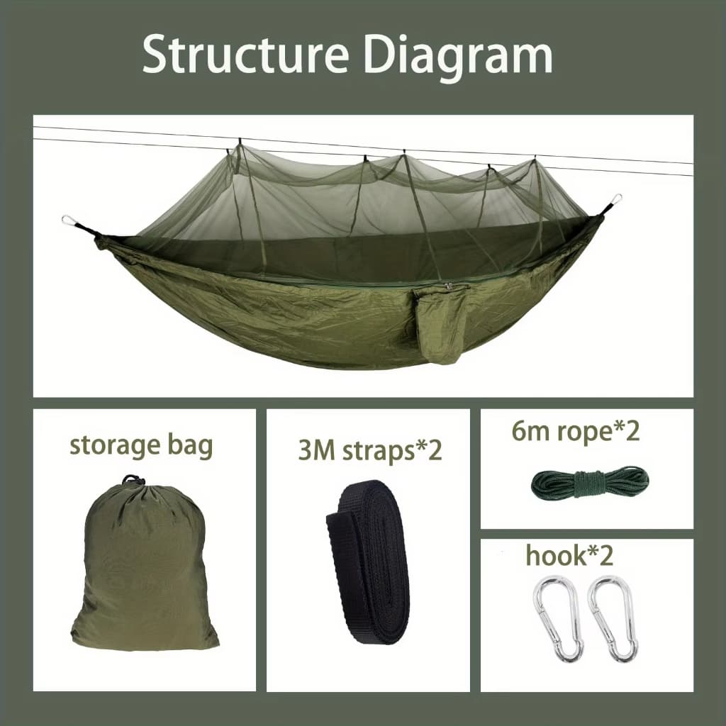 Rede para Casal com Capacidade Máxima de 300kg - Nylon 210T - Ideal para Lazer, Camping e Aventura na Selva
