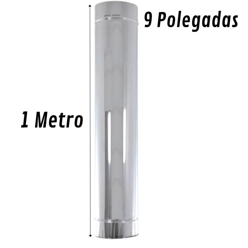 Duto para Chaminé 9” Inox 430 1 Metro | Tubo para Forno a Lenha Churrasqueira