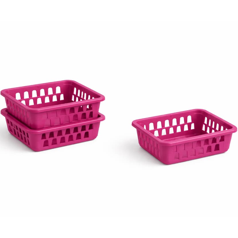 Kit 3 a12 Cestos Organizador Multiuso 12x16x06 Cestinho Gaveta Pink/Rosa
