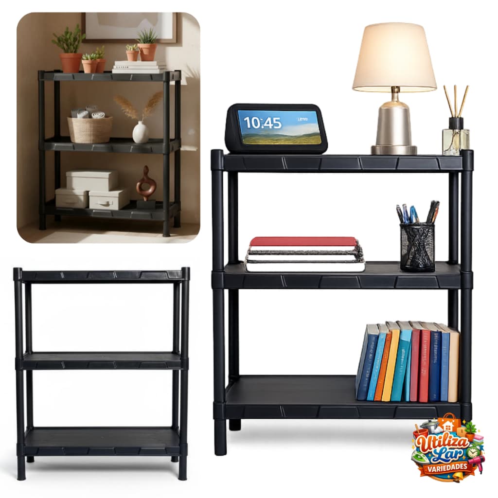 Estante com até 7 Prateleiras Modular Multiuso Organizadora Plástico Reforçado - Escolha a sua