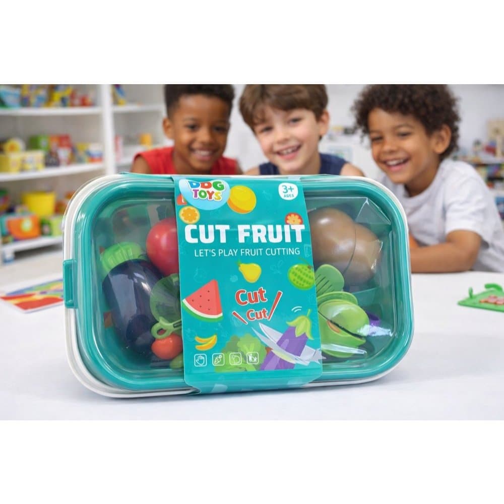Kit Frutas De Brinquedo Infantil Com Velcro e Utensílios