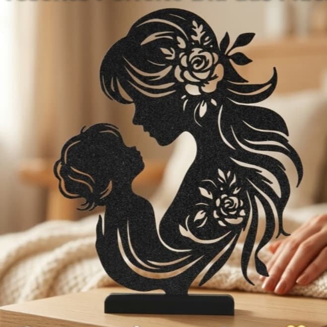 Decoração Mãe e Filho Presente Criativo para o Dia das Mães Amor Materno Escultura Minimalista