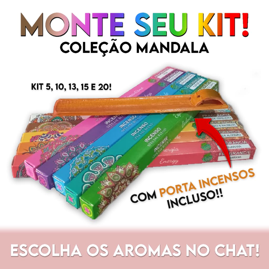 Incensos 100% Natural / Coleção Mandala + Incensário - MONTE O SEU KIT! (ESCOLHA SEUS AROMAS)