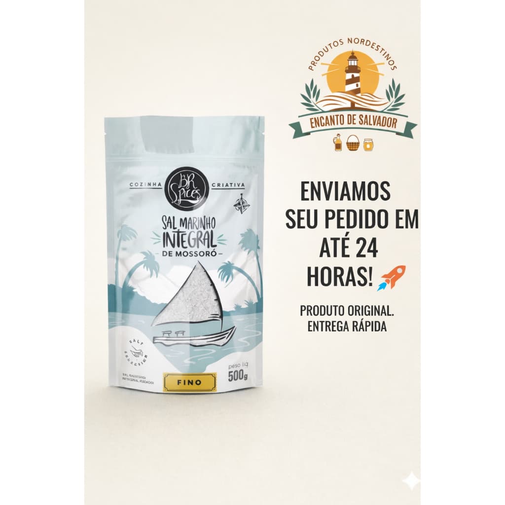 Sal Marinho Fino 500g BR Spices Integral de Mossoró
