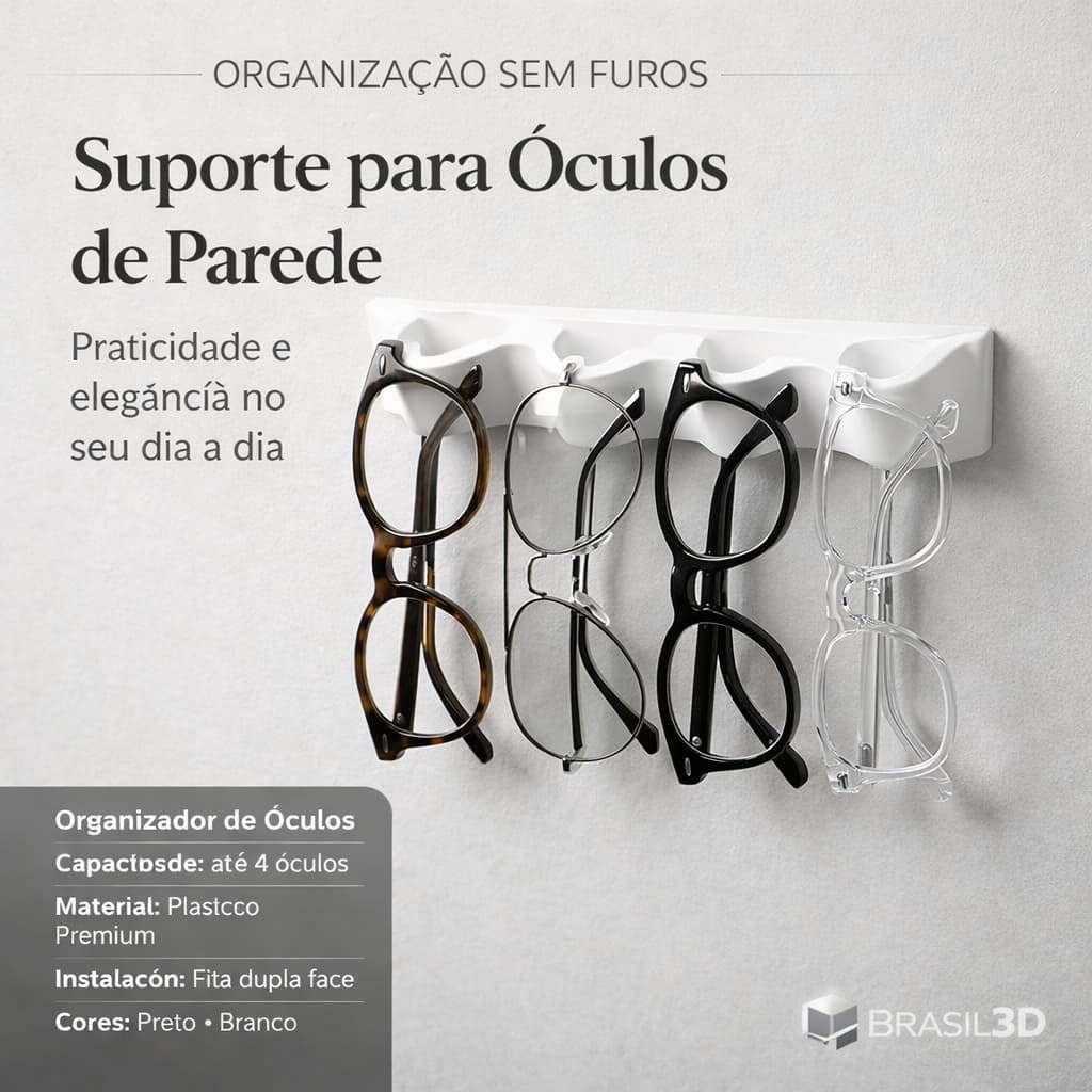 Suporte Parede Óculos de Sol Organizador Expositor Economia Espaço Sem Precisar Furar com Adesivo