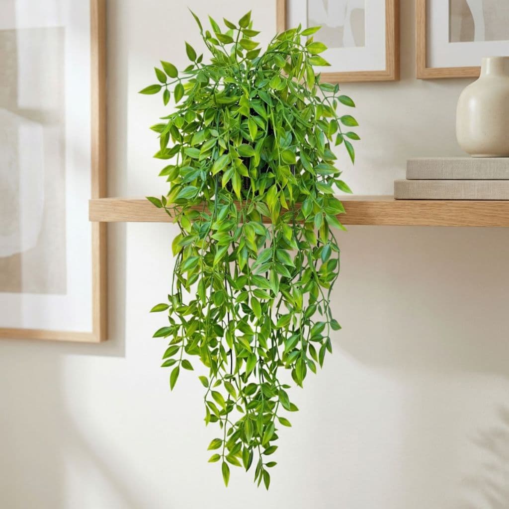 Arranjo Planta Artificial Pendente Toque Aparência Realista Com Vaso