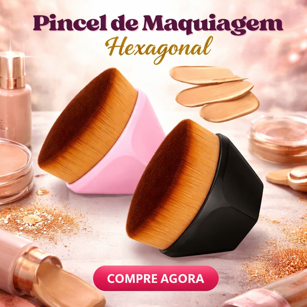 Pincel de Maquiagem Hexagonal