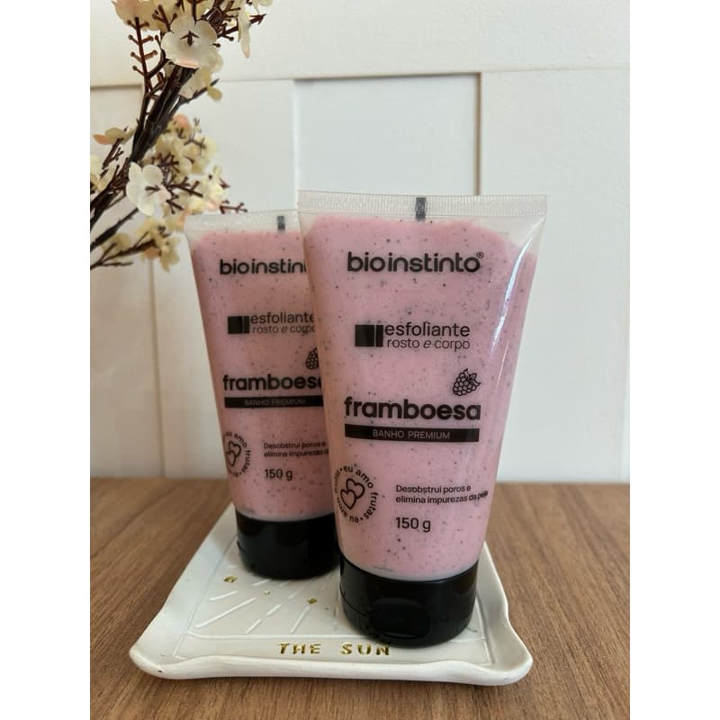 Esfoliante Corporal Bio Instinto Framboesa 150g Rosto e Corpo Limpeza Profunda Banho Premium