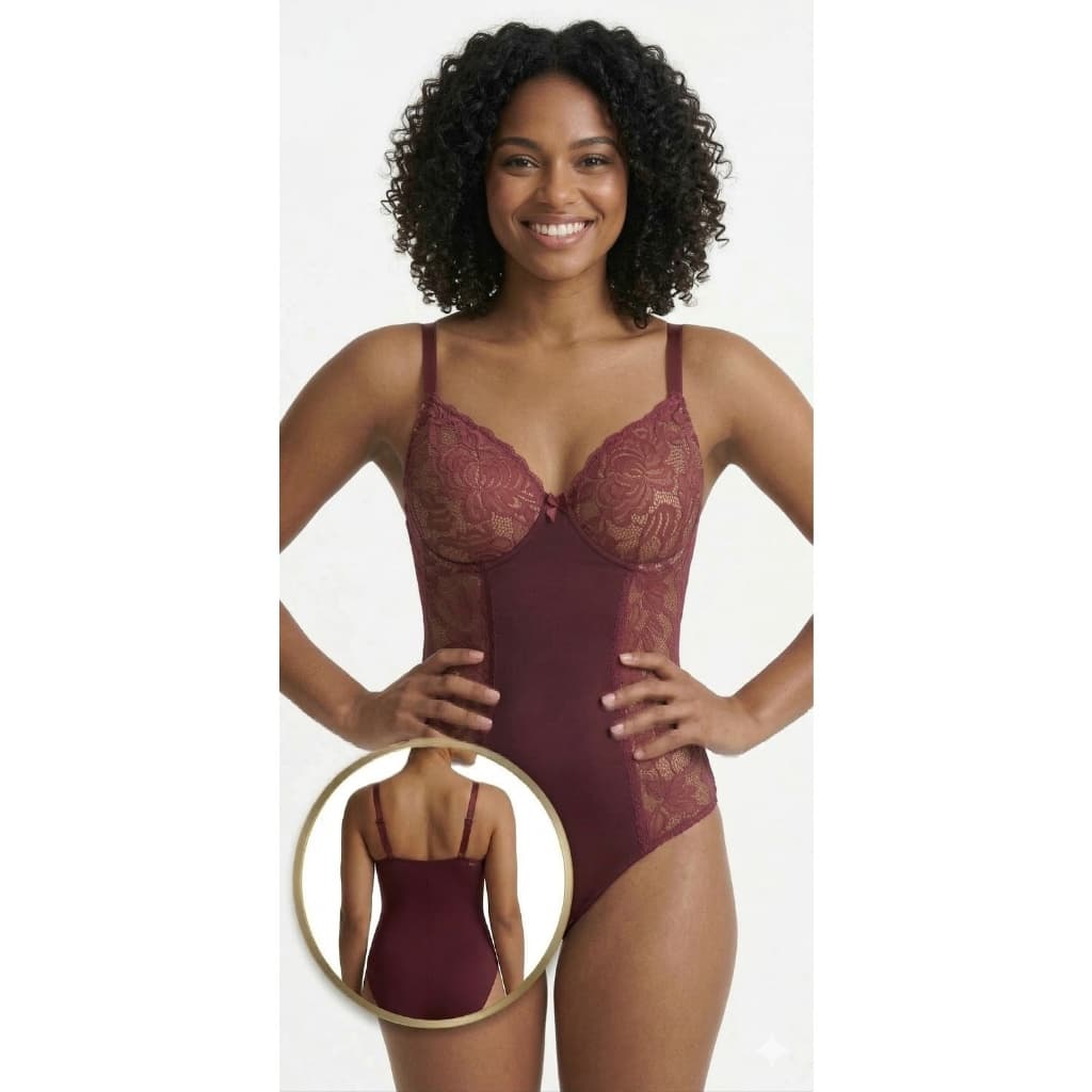 Body Feminino Poliamida Cetinete Confortável Modelador Premium Shapewear Comprime Barriga Cintura Alça Macio Culote