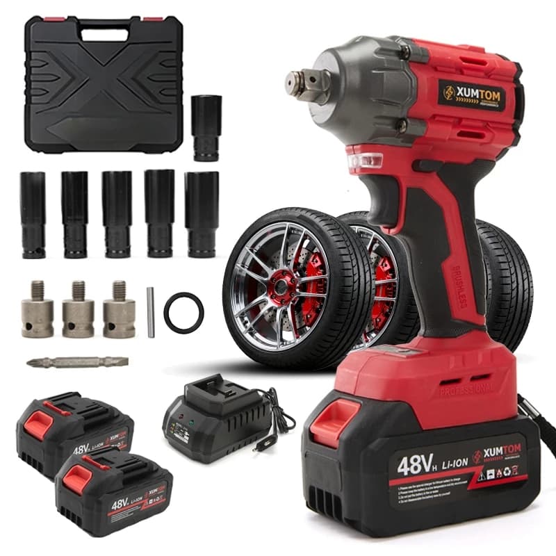 Kit Chave De Impacto 3em1 sem escova 500NM Parafusadeira Furadeira Profissional Parafuso de pneu de caminhão removível