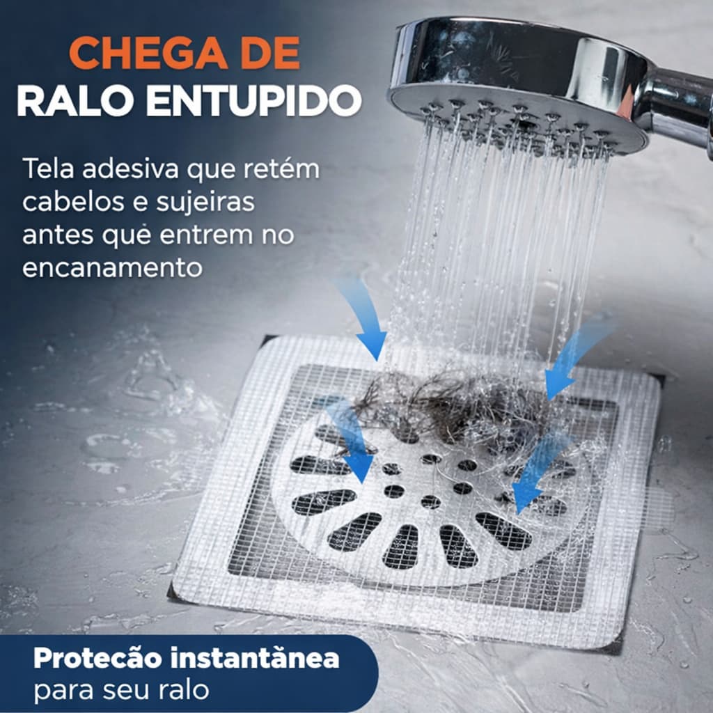 Tela Protetora para Ralo Adesiva Descartável Kit 20 Unidades Anti Insetos Filtro Cabelo Pia Banheiro Cozinha