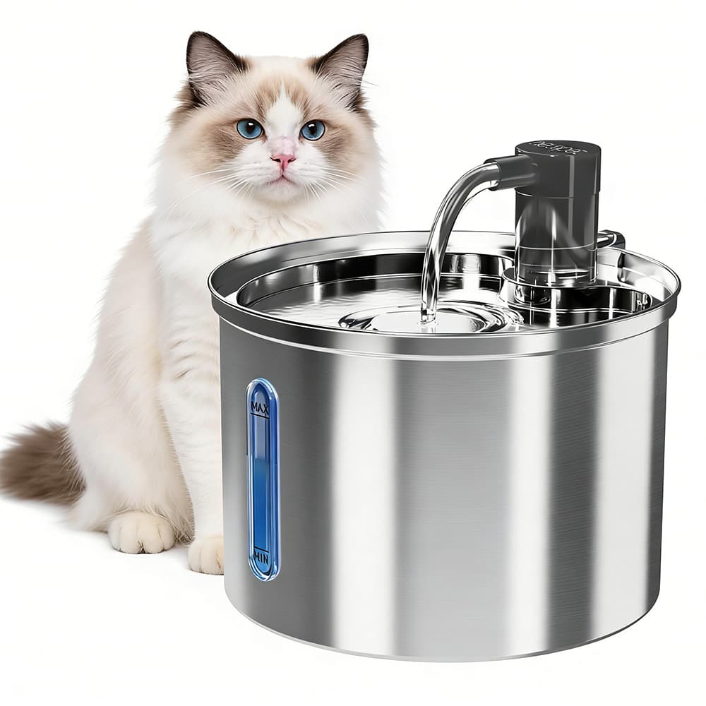 Newpet Fonte De Água Para Pet Gatos De Aço Inoxidável 3L Alta qualidade