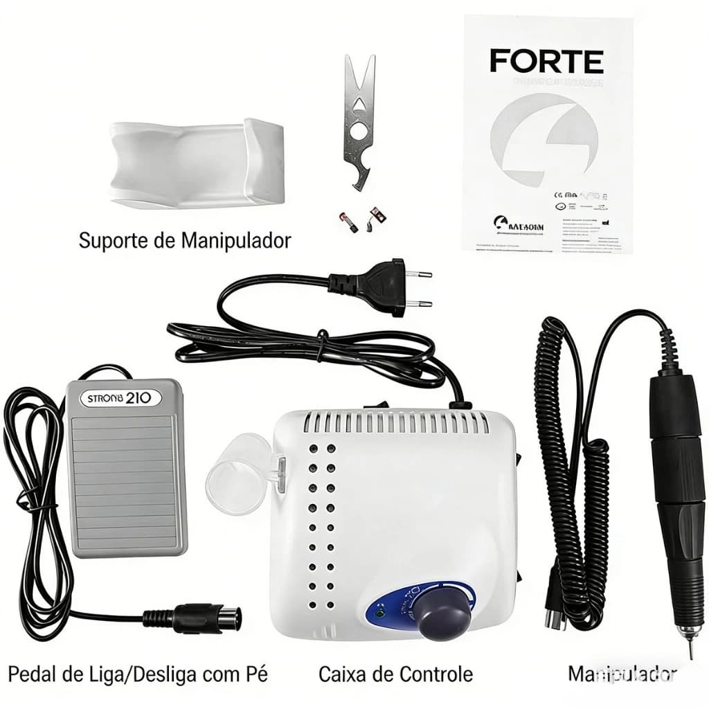 Micro Motor Strong 210/211 Lixadeira de Unha Profissional La Doce Manicure 35000RPM Bivolt 110v/220V