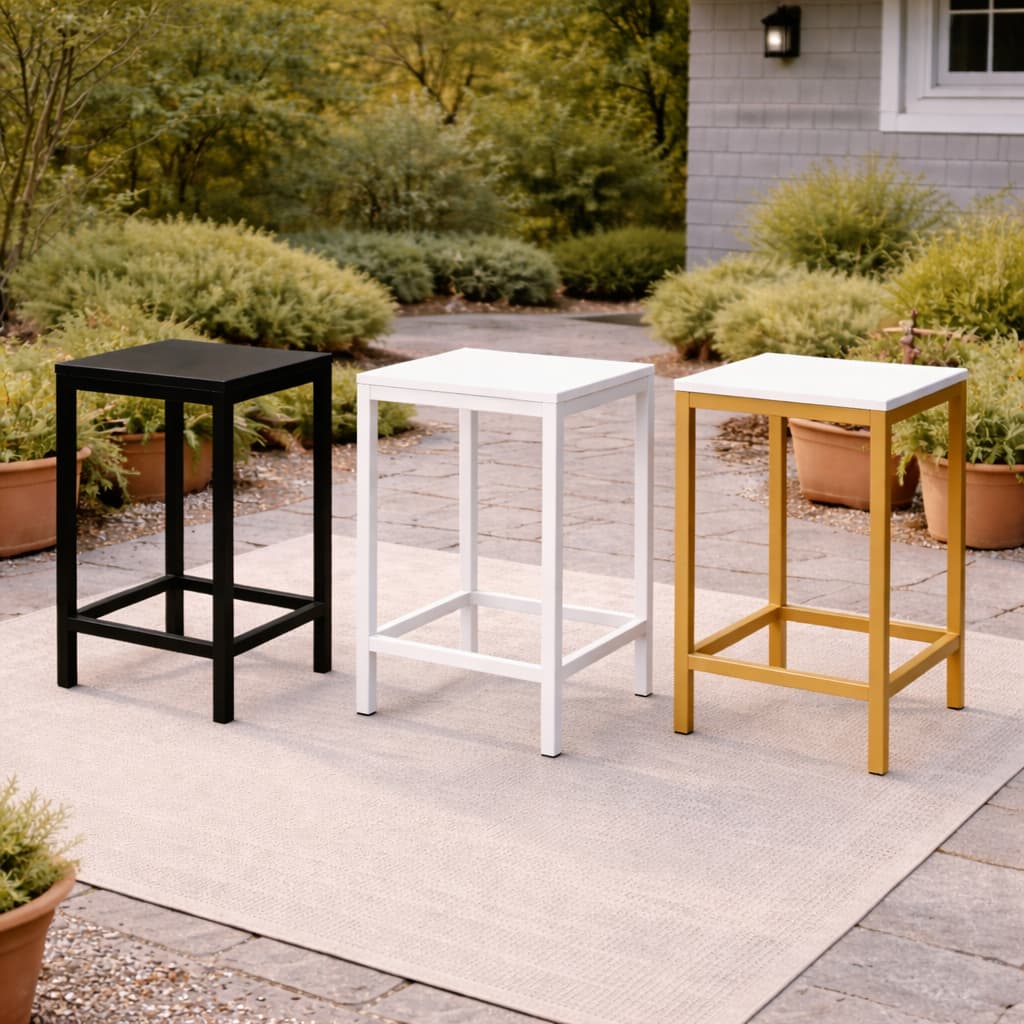 Banqueta Industrial Mônaco Base em Ferro e Assento de Madeira Design Moderno e Resistente