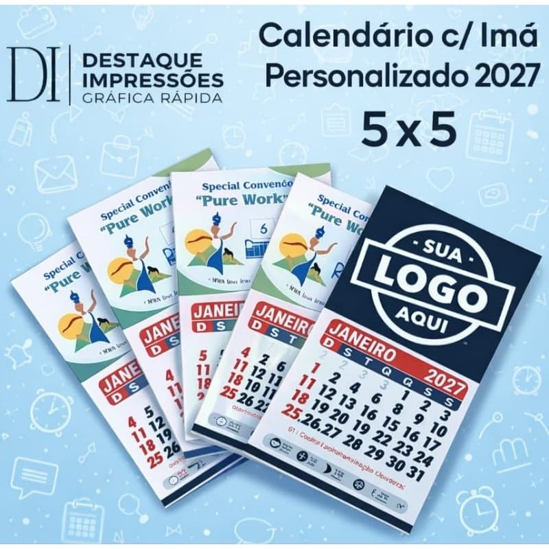 Calendários com imã 2027 -2000 unidades