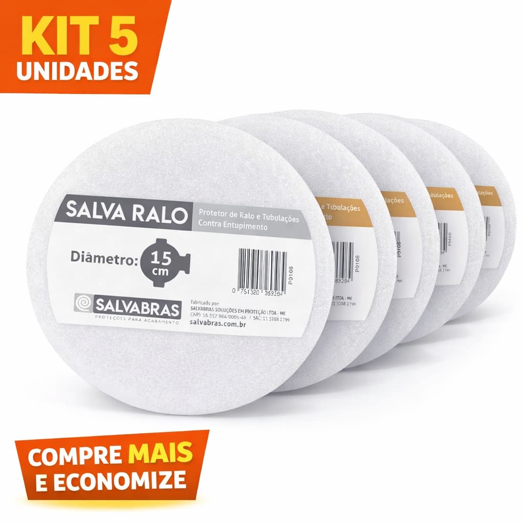 Kit 5 Protetor de Ralo 15cm | Mais Proteção e Menos Entupimento
