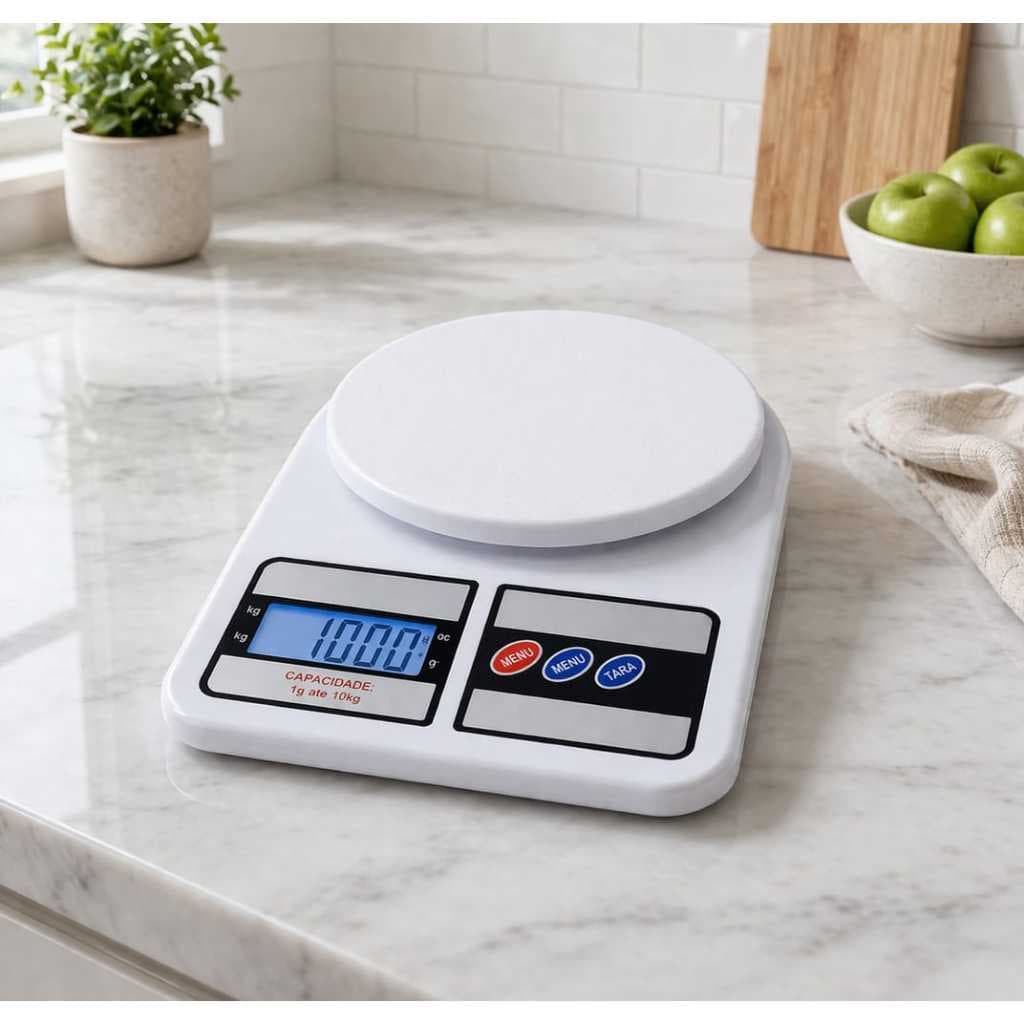 Balança Digital de Cozinha 10kg com Tara LCD Precisão para Dieta Confeitaria e Receitas