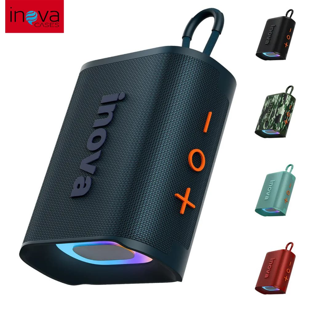 INOVA Caixa De Som Bluetooth Caixinha Som Portátil Potente Tws Com Rádio Rgb Inova Caixinha À Prova D'água Ipx67