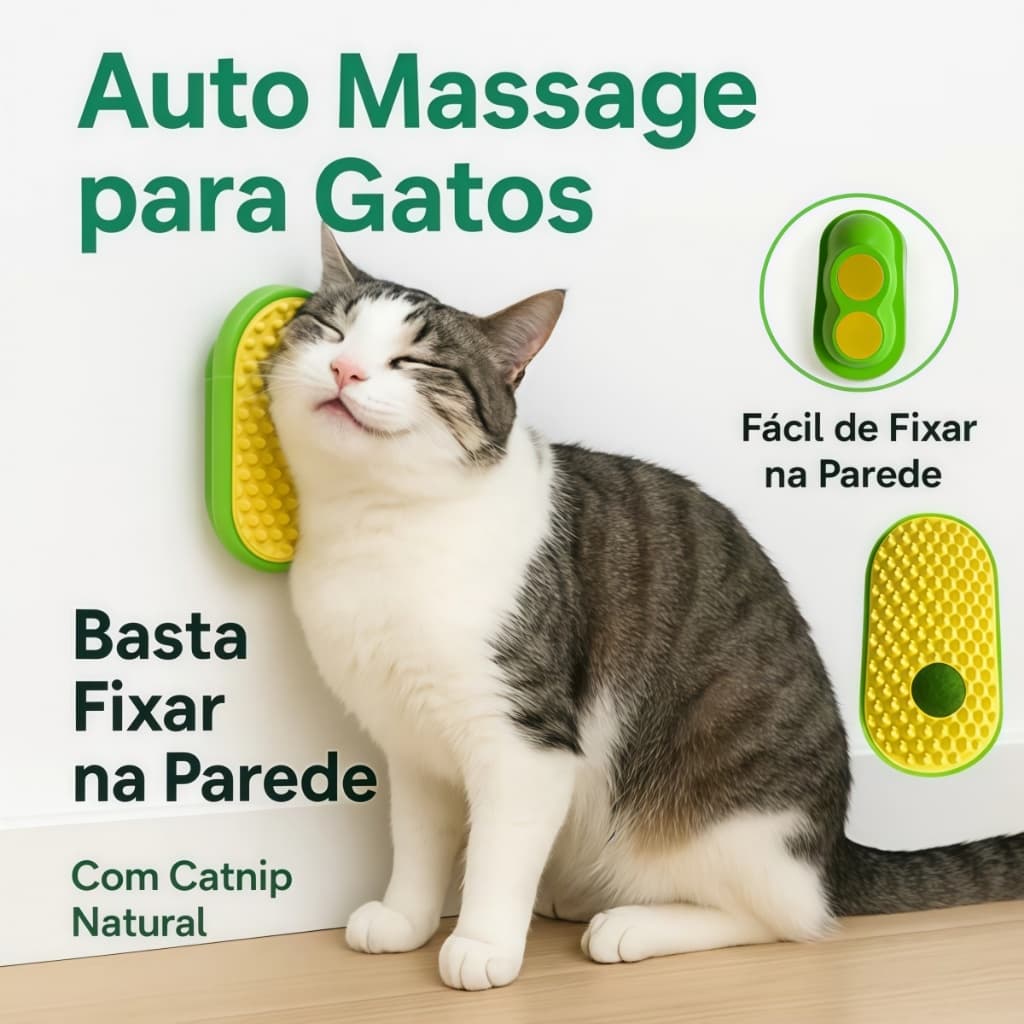 Escova Tira Pêlos Coçador Com Catnip Erva Para Gato Pet Parede Gato Massagem Brinquedo