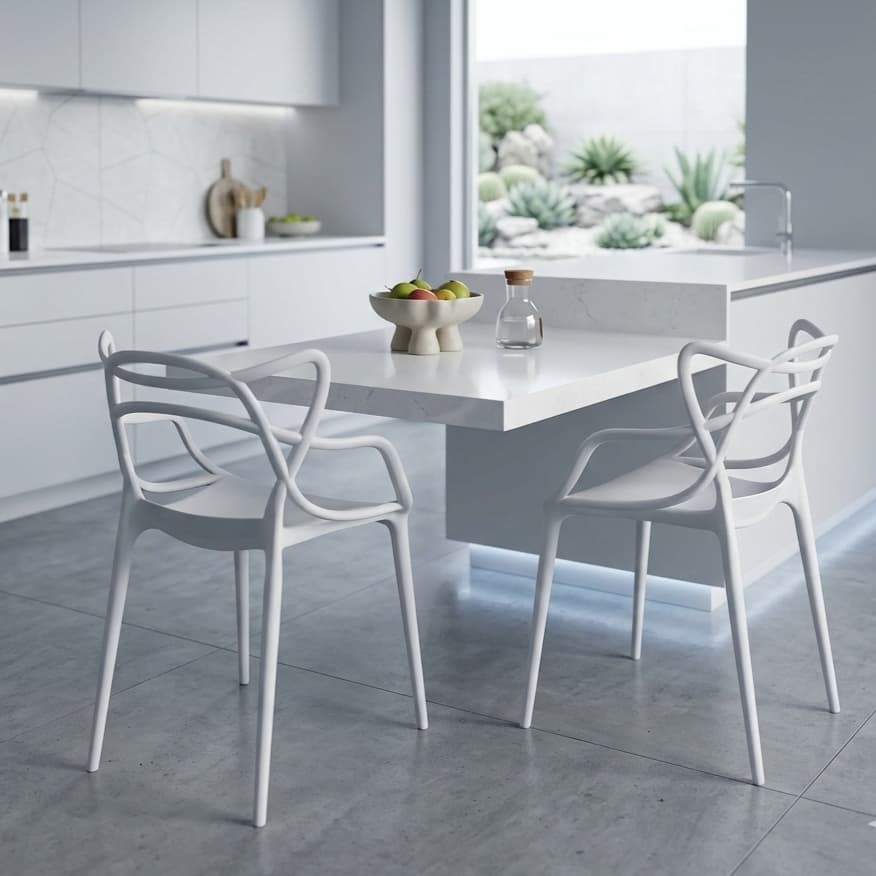 Conjunto 2 Cadeiras Allegra para Cozinha ou Sala de Jantar — Empilháveis e Ergonômicas