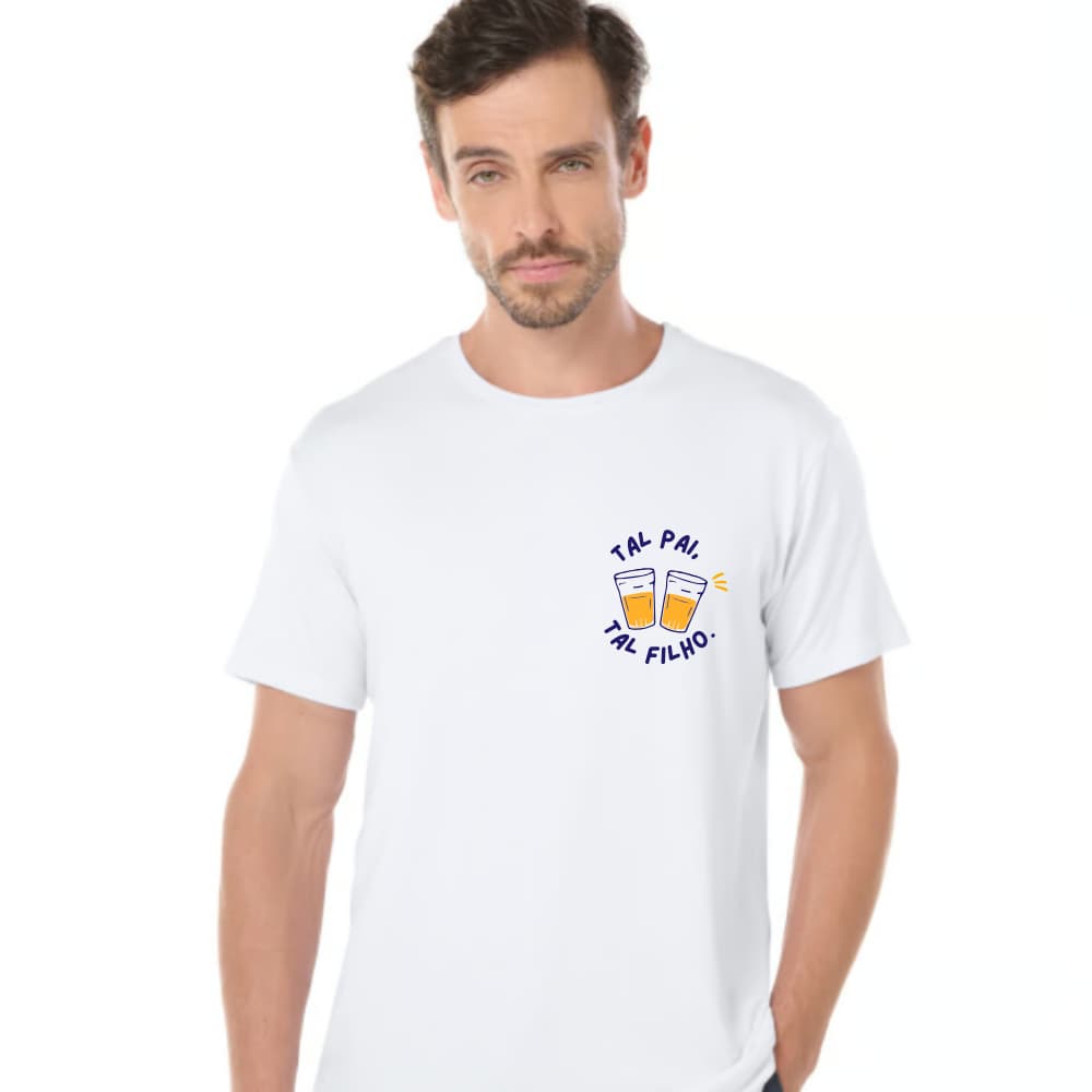 CAMISETA CAMISA MASCULINA ALGODAO PERSONALIZADA TAL PAI TAL FILHO