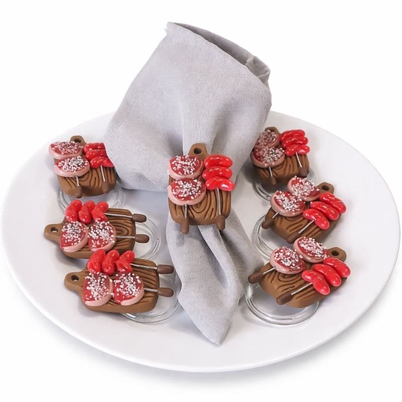 Porta guardanapo Tábua de Churrasco mod 1 biscuit para mesa posta Personalizado