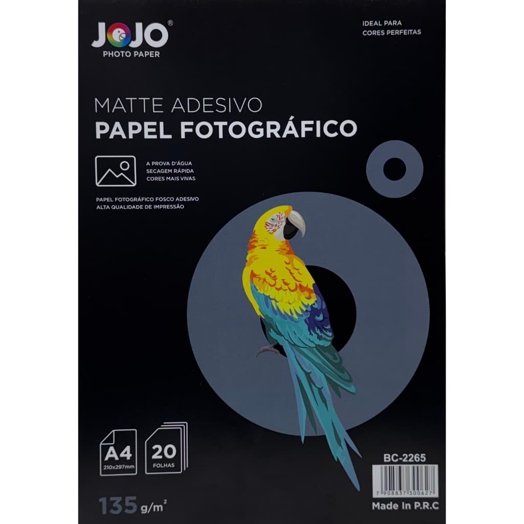 MATTE ADESIVO 135g PAPEL A4 FOTOGRÁFICO FOSCO , A PROVA D`ÁGUA .