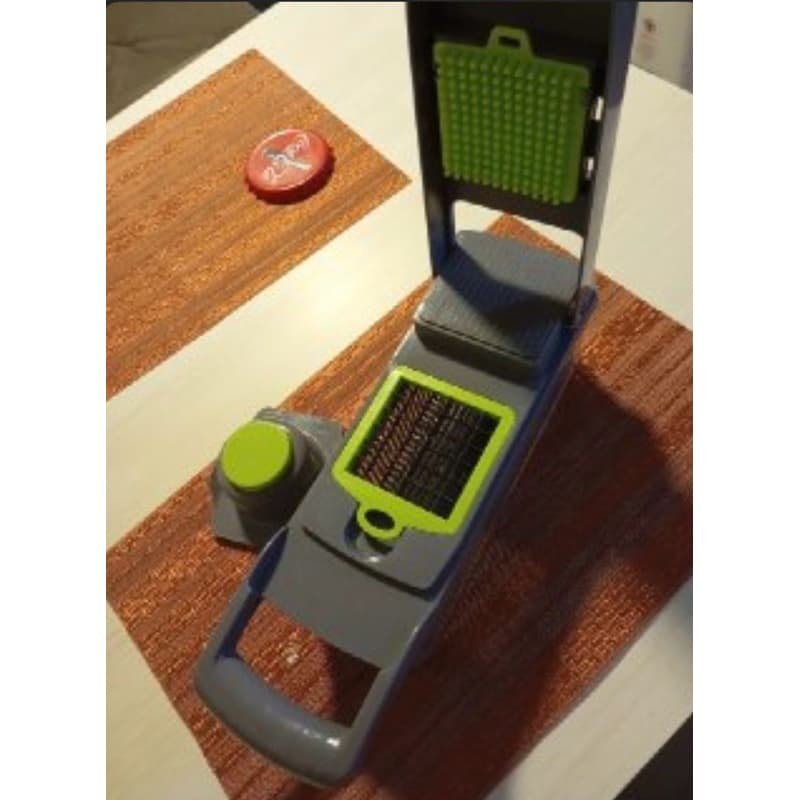 Conjunto Cortador e Ralador Multifuncional Manual 16 Peças - Cinza com Verde