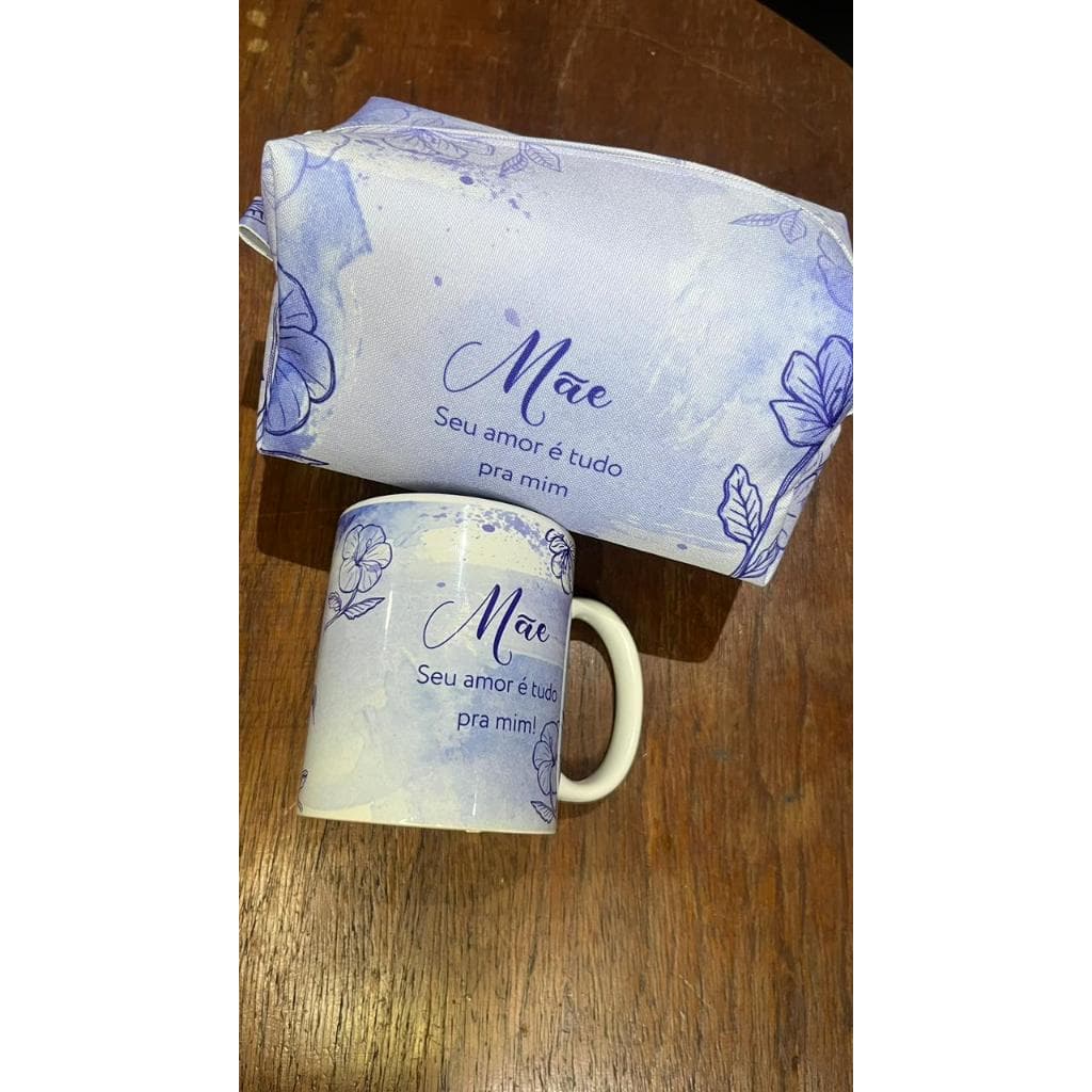 Necessaire  e Caneca para Mãe personalizada com Nome para presente