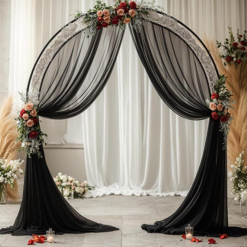 Tecido Voil Voal Liso 5mt Preto - largura 3 metros Transparência - Cortinas Decoração Festas Eventos