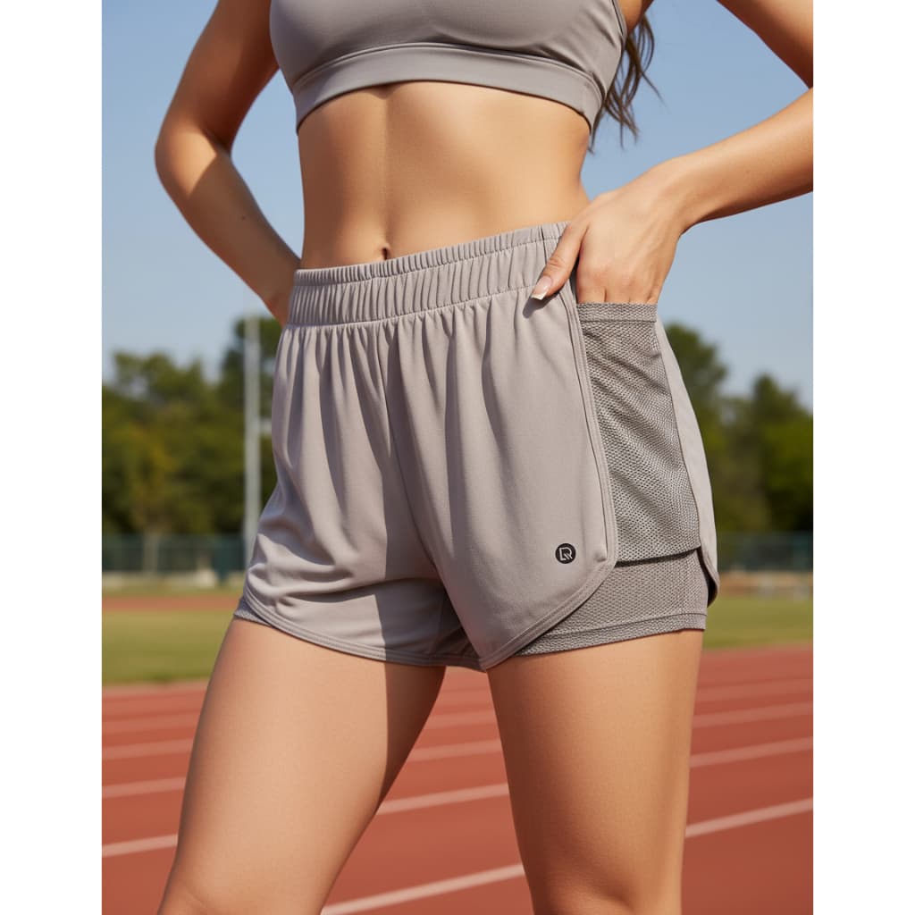 Short Duplo Delrio Fitness Bermuda Academia Feminino Corrida Qualidade Resistente Conforto